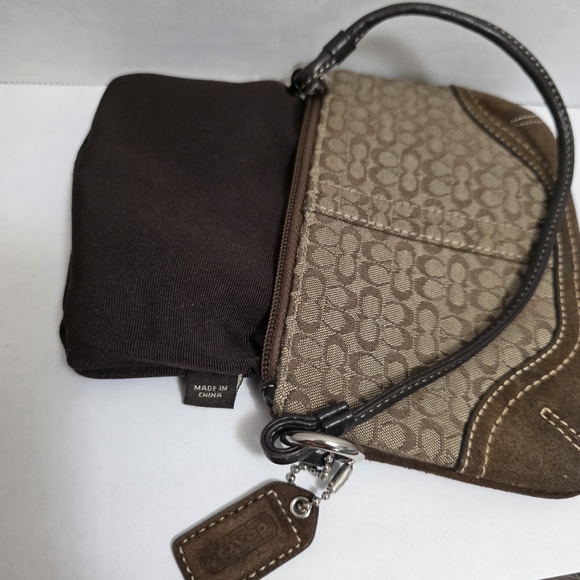 Coach Signature Mini C's & Suede Wristlet With Original Hangtag - Picture 2 of 10